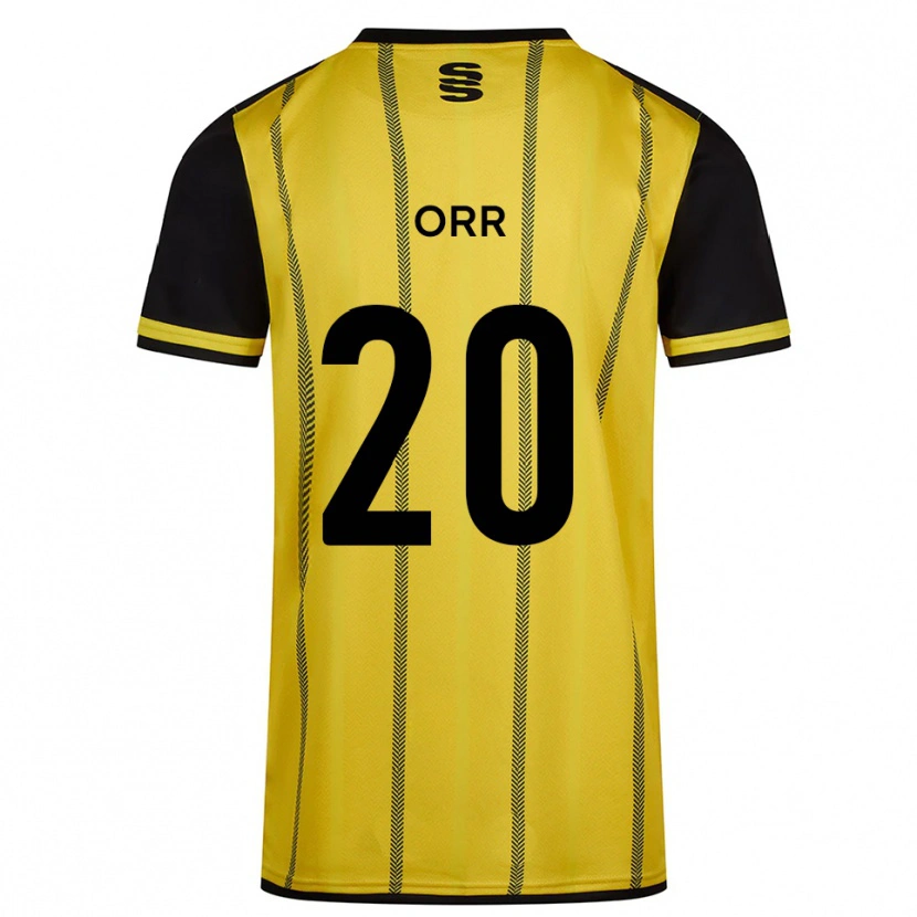 Danxen Niño Camiseta Oliver Orr #20 Amarillo Negro 2ª Equipación 2025/26 La Camisa