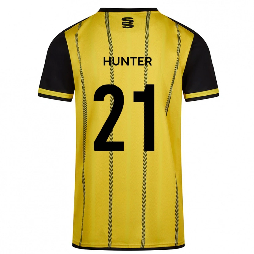 Danxen Niño Camiseta Megan Hunter #21 Amarillo Negro 2ª Equipación 2025/26 La Camisa
