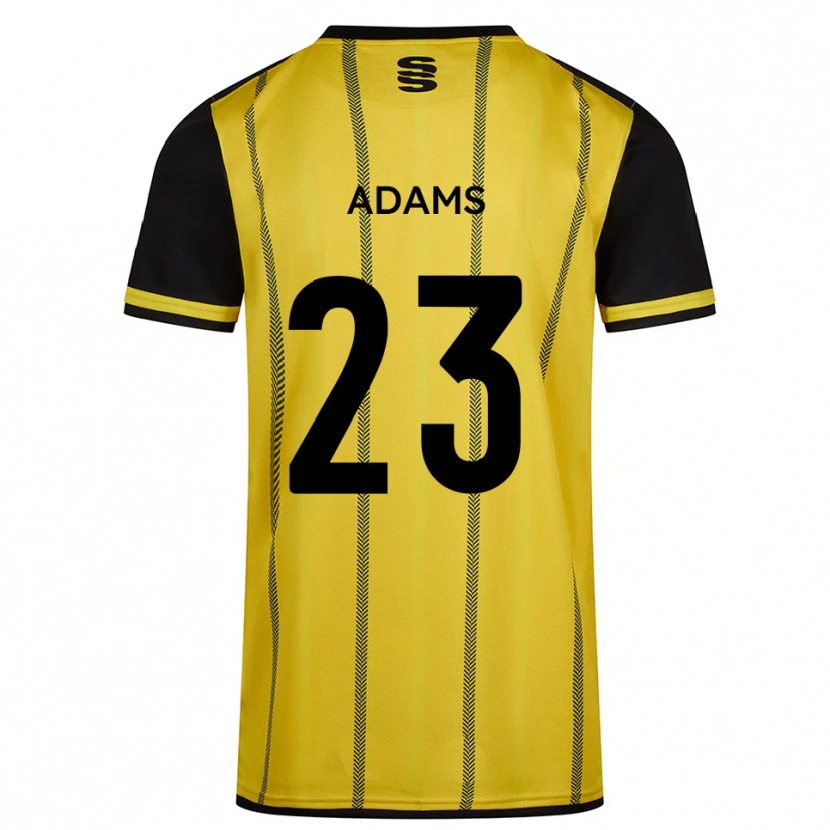 Danxen Niño Camiseta Ellie Adams #23 Amarillo Negro 2ª Equipación 2025/26 La Camisa