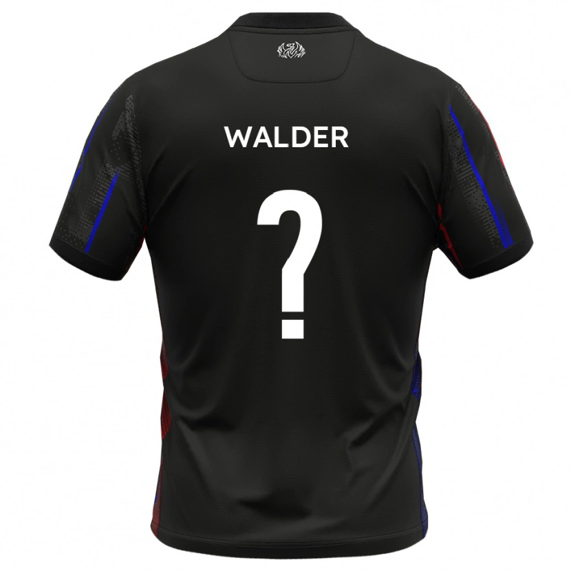 Danxen Niño Camiseta Alex Walder #0 Negro Rojo 2ª Equipación 2025/26 La Camisa