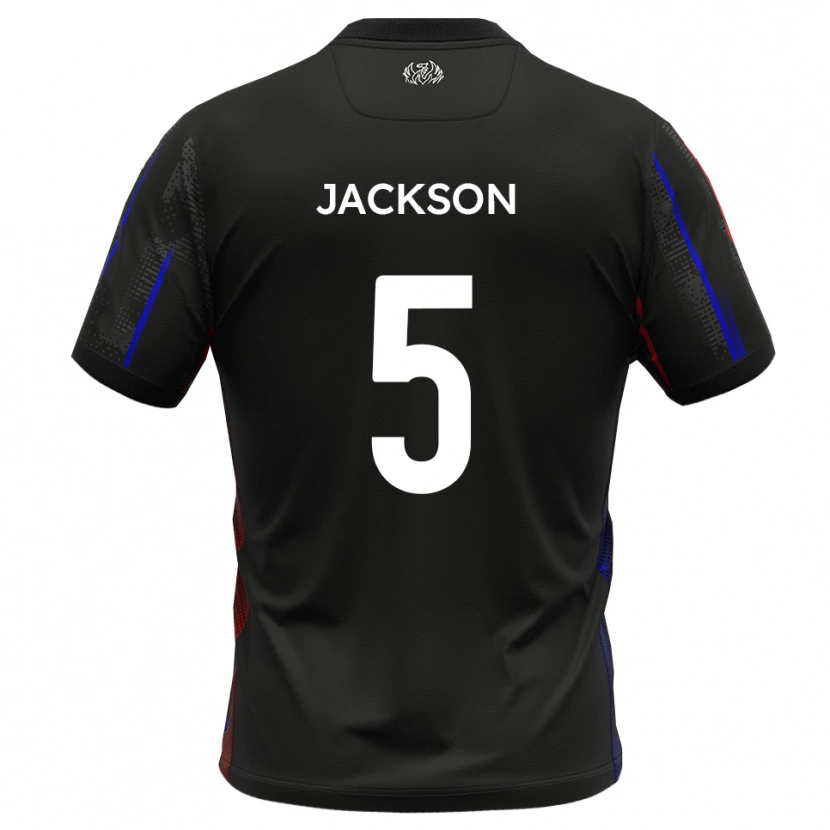 Danxen Niño Camiseta Ben Jackson #5 Negro Rojo 2ª Equipación 2025/26 La Camisa