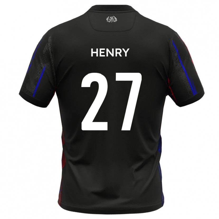 Danxen Niño Camiseta James Henry #27 Negro Rojo 2ª Equipación 2025/26 La Camisa