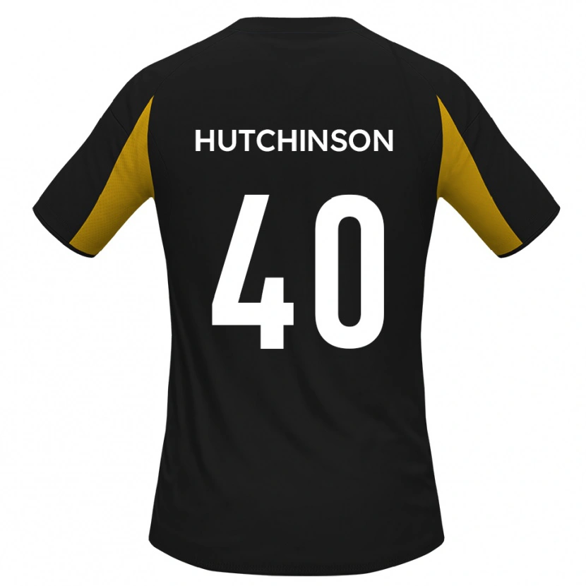 Danxen Niño Camiseta Luke Hutchinson #40 Negro Amarillo 2ª Equipación 2025/26 La Camisa