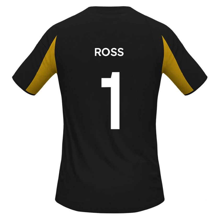 Danxen Niño Camiseta Ethan Ross #1 Negro Amarillo 2ª Equipación 2025/26 La Camisa