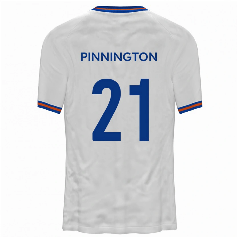 Danxen Niño Camiseta Jacob Pinnington #21 Blanco Azul 2ª Equipación 2025/26 La Camisa