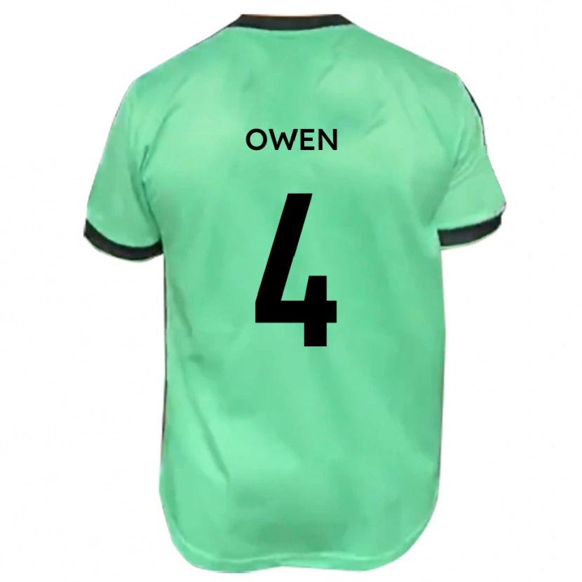 Danxen Niño Camiseta Nathaniel Owen #4 Turquesa Negro 2ª Equipación 2025/26 La Camisa