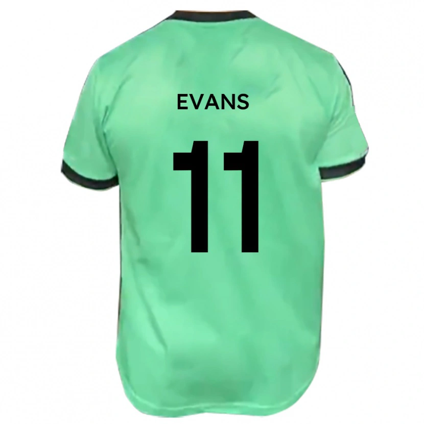 Danxen Niño Camiseta Kieron Evans #11 Turquesa Negro 2ª Equipación 2025/26 La Camisa