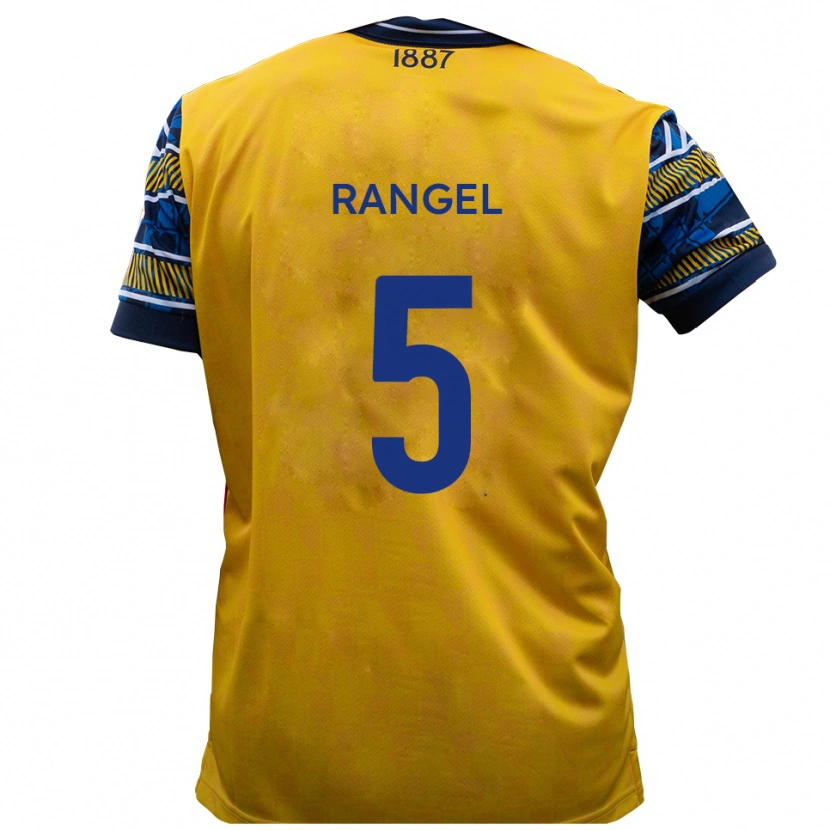 Danxen Niño Camiseta Chris Rangel #5 Amarillo Negro 2ª Equipación 2025/26 La Camisa