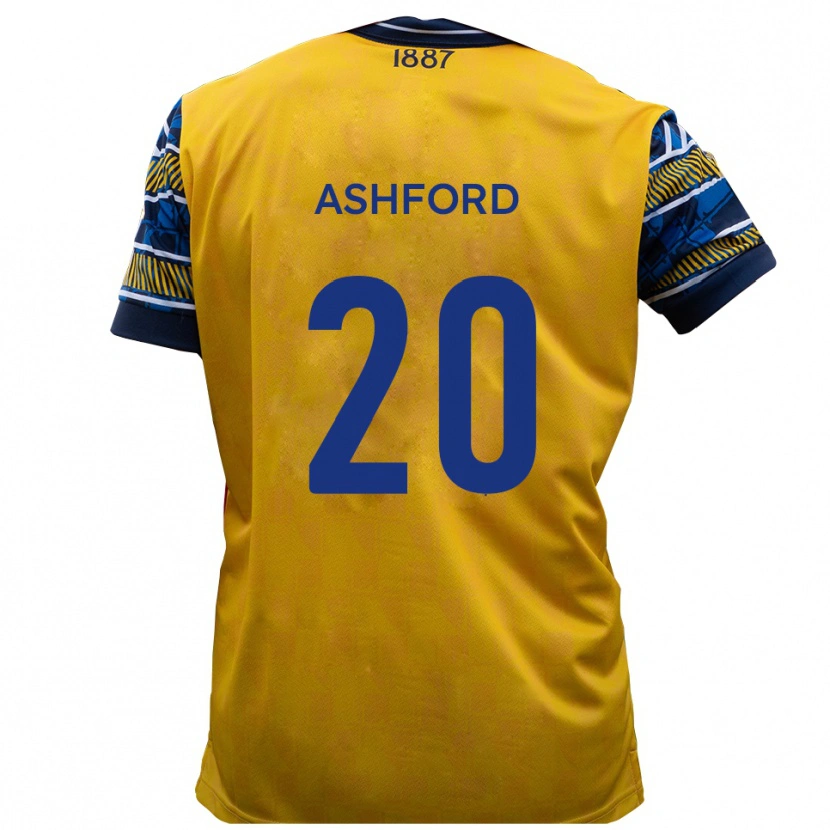 Danxen Niño Camiseta Sam Ashford #20 Amarillo Negro 2ª Equipación 2025/26 La Camisa
