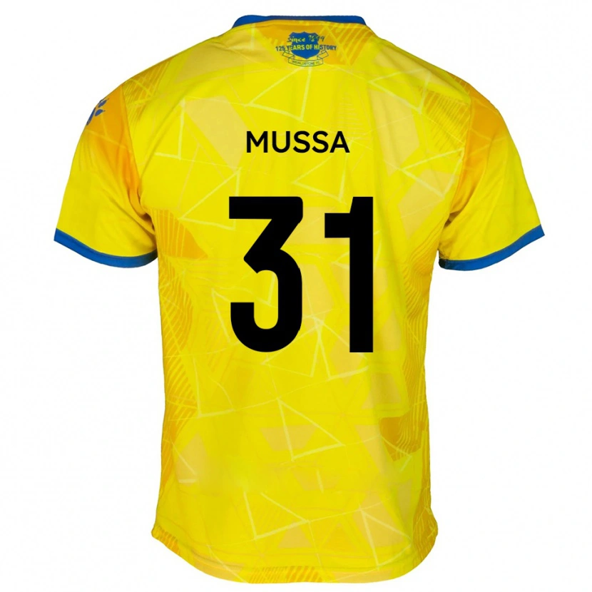 Danxen Niño Camiseta Omar Mussa #31 Amarillo Azul 2ª Equipación 2025/26 La Camisa