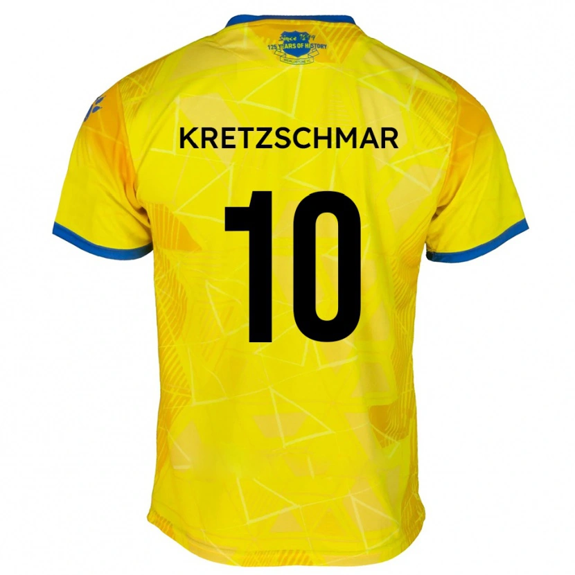 Danxen Niño Camiseta Max Kretzschmar #10 Amarillo Azul 2ª Equipación 2025/26 La Camisa
