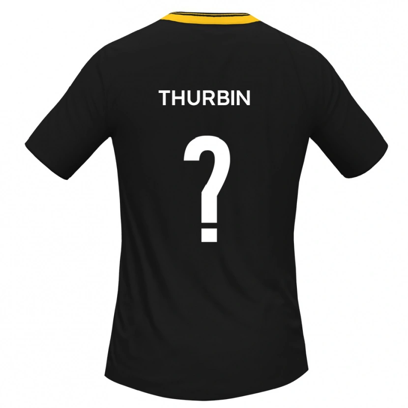 Danxen Niño Camiseta Johnny Thurbin #0 Negro Amarillo 2ª Equipación 2025/26 La Camisa