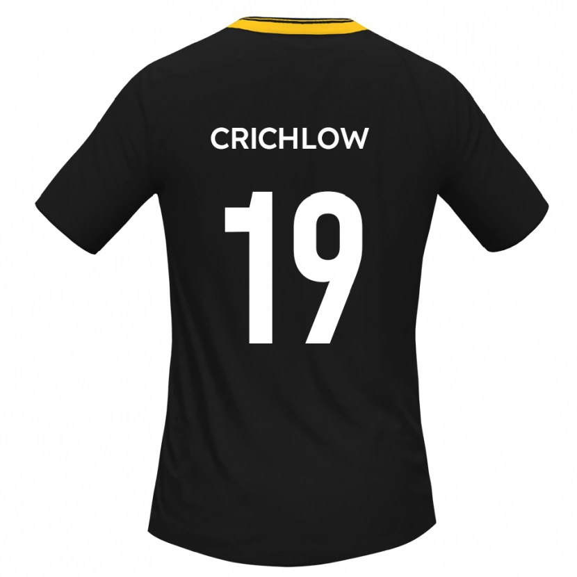 Danxen Niño Camiseta Kane Crichlow #19 Negro Amarillo 2ª Equipación 2025/26 La Camisa