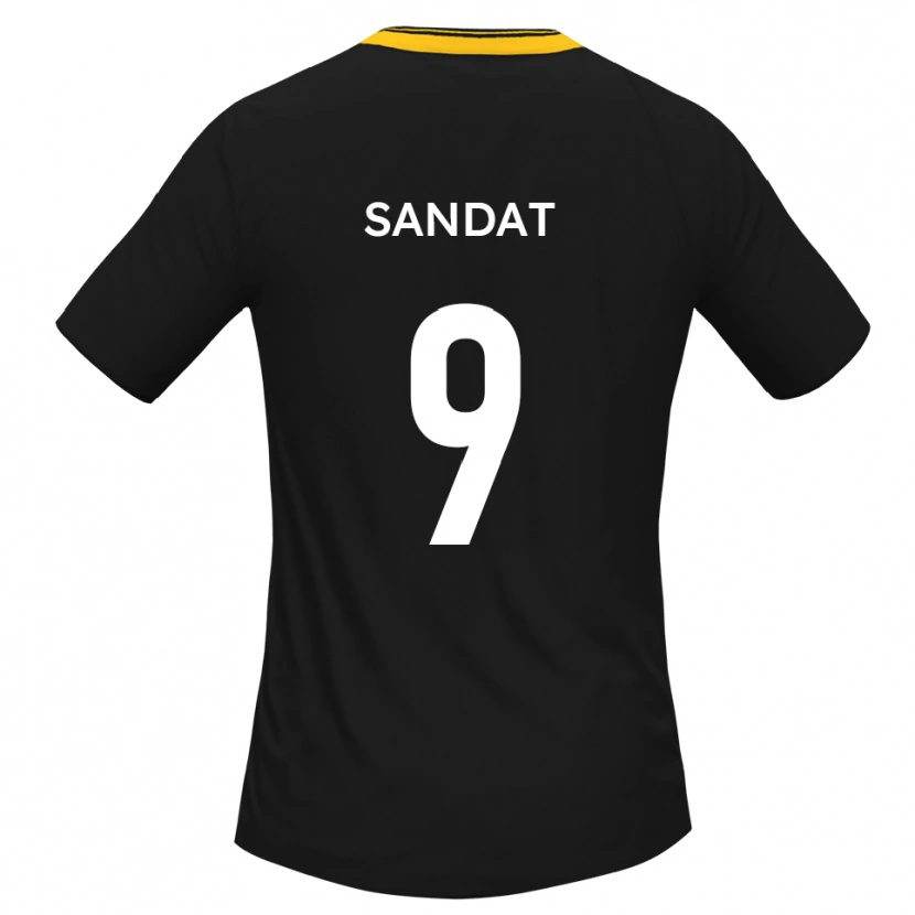 Danxen Niño Camiseta Henry Sandat #9 Negro Amarillo 2ª Equipación 2025/26 La Camisa