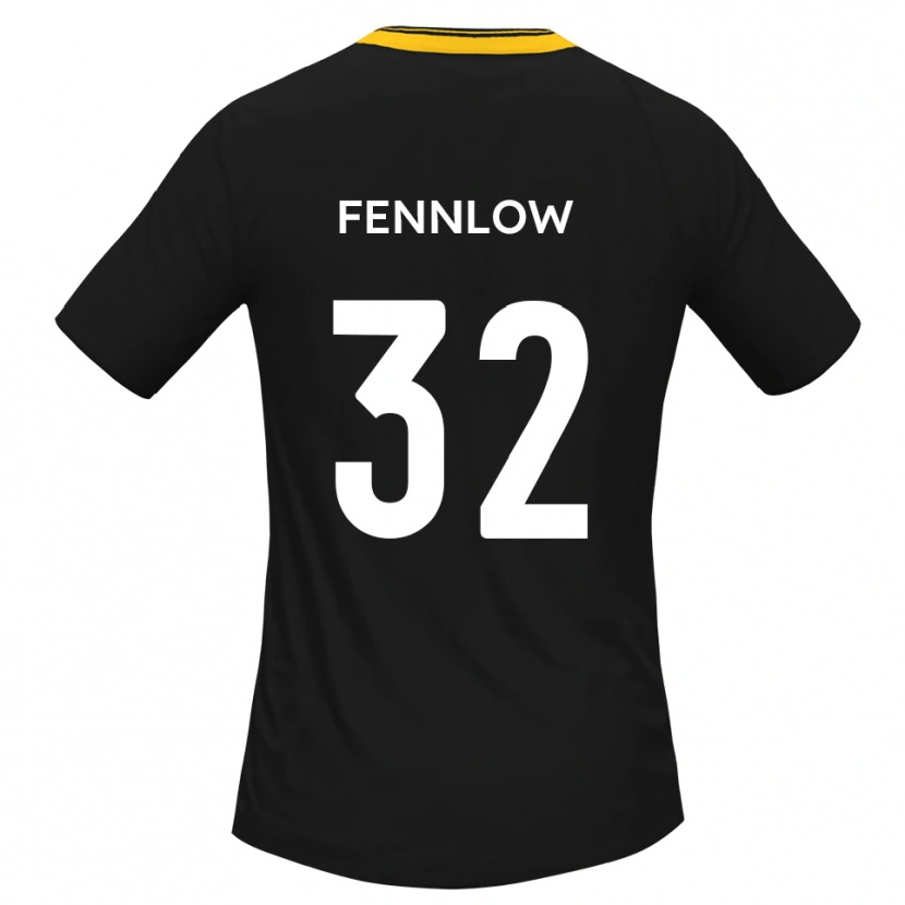 Danxen Niño Camiseta James Fennlow #32 Negro Amarillo 2ª Equipación 2025/26 La Camisa
