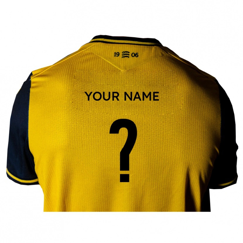 Danxen Niño Camiseta Su Nombre #0 Amarillo Negro 2ª Equipación 2025/26 La Camisa
