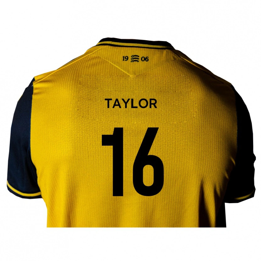 Danxen Niño Camiseta Harry Taylor #16 Amarillo Negro 2ª Equipación 2025/26 La Camisa