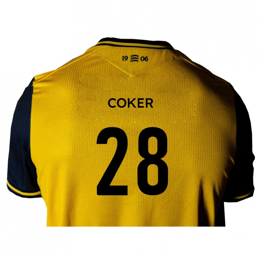 Danxen Niño Camiseta Oliver Coker #28 Amarillo Negro 2ª Equipación 2025/26 La Camisa