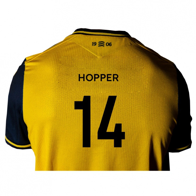Danxen Niño Camiseta Tom Hopper #14 Amarillo Negro 2ª Equipación 2025/26 La Camisa