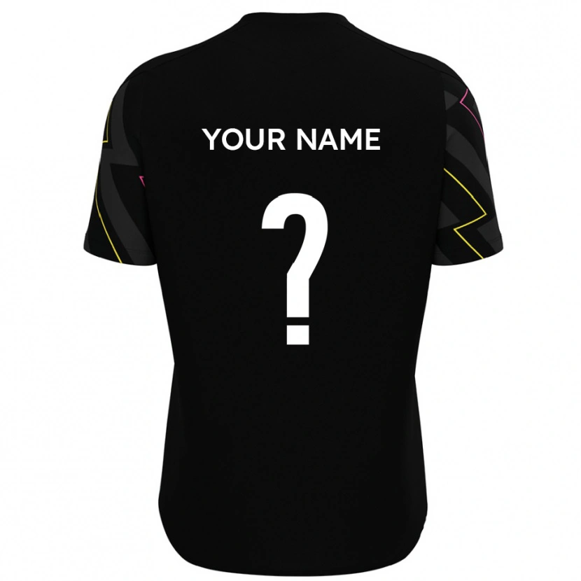 Danxen Niño Camiseta Su Nombre #0 Negro Gris 2ª Equipación 2025/26 La Camisa