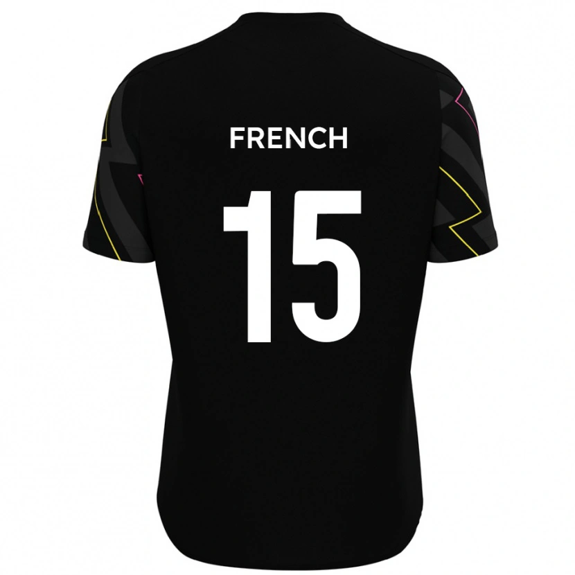 Danxen Niño Camiseta Tyler French #15 Negro Gris 2ª Equipación 2025/26 La Camisa
