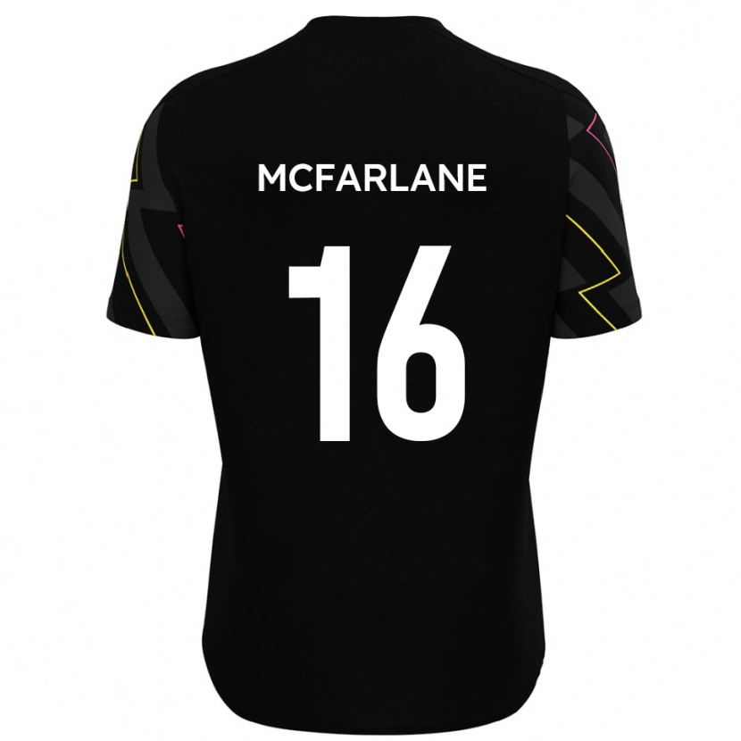 Danxen Niño Camiseta Callum Mcfarlane #16 Negro Gris 2ª Equipación 2025/26 La Camisa