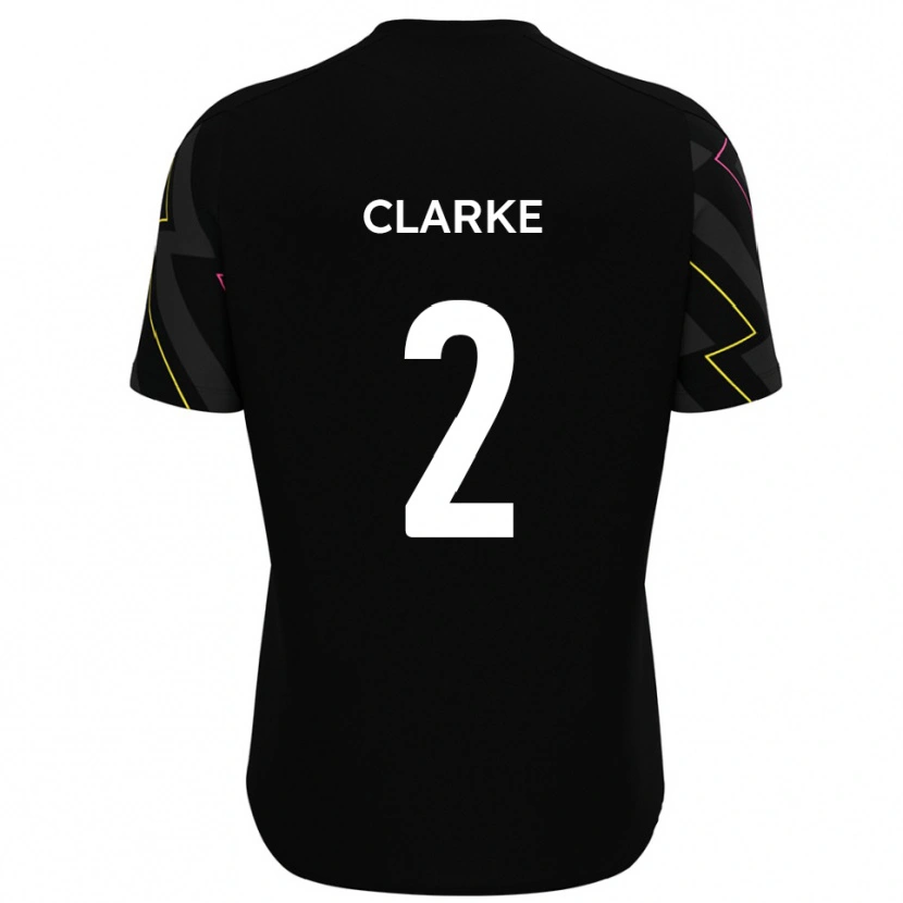 Danxen Niño Camiseta James Clarke #2 Negro Gris 2ª Equipación 2025/26 La Camisa