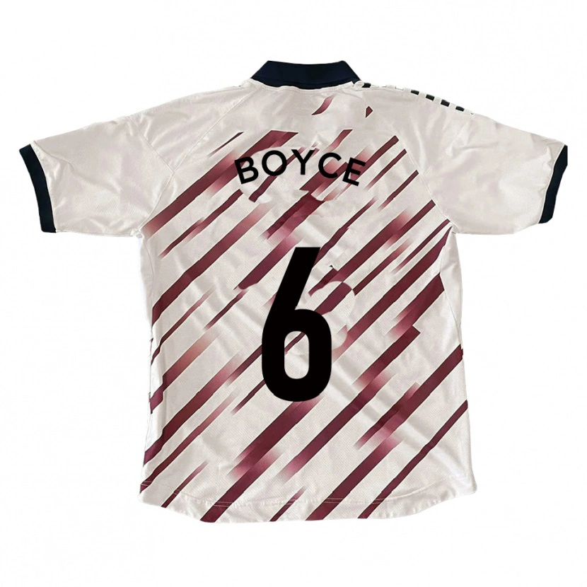 Danxen Niño Camiseta Andrew Boyce #6 Blanco Rojo 2ª Equipación 2025/26 La Camisa
