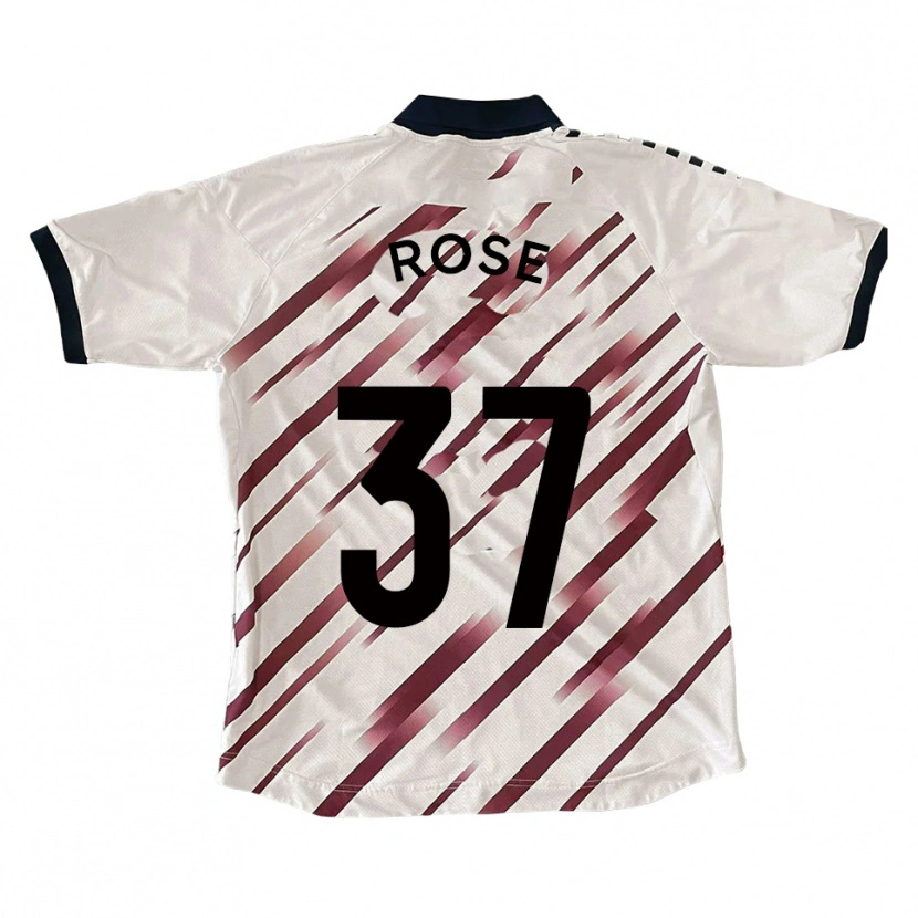 Danxen Niño Camiseta Oliver Rose #37 Blanco Rojo 2ª Equipación 2025/26 La Camisa