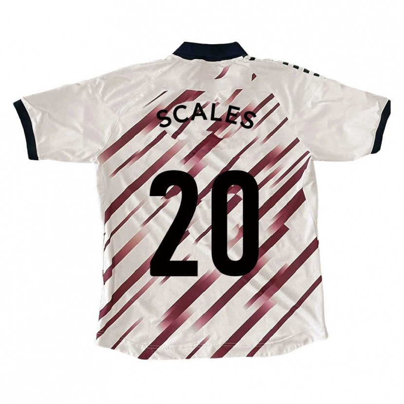 Danxen Niño Camiseta Kian Scales #20 Blanco Rojo 2ª Equipación 2025/26 La Camisa