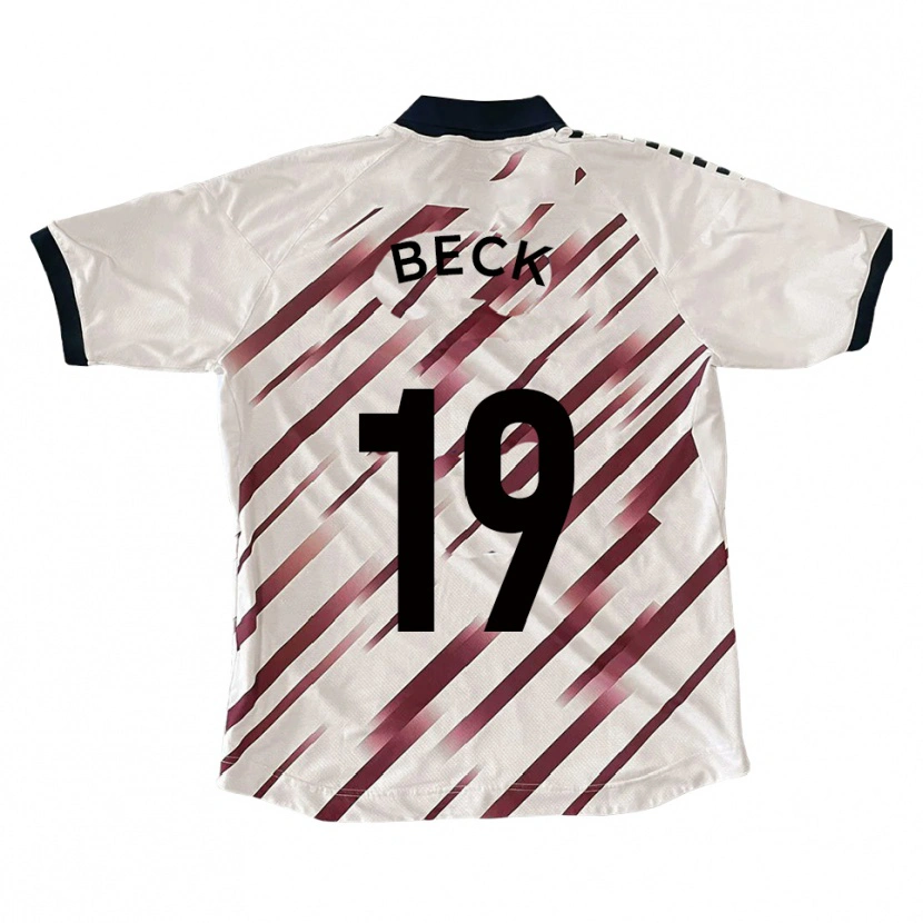 Danxen Niño Camiseta Mark Beck #19 Blanco Rojo 2ª Equipación 2025/26 La Camisa
