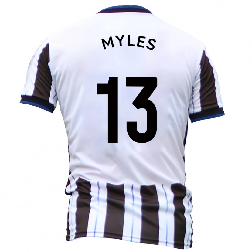 Danxen Niño Camiseta Tom Myles #13 Blanco Negro 2ª Equipación 2025/26 La Camisa