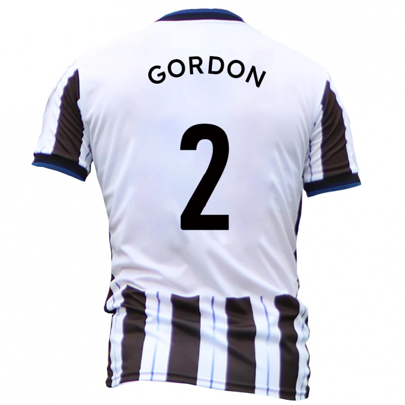 Danxen Niño Camiseta Kyron Gordon #2 Blanco Negro 2ª Equipación 2025/26 La Camisa