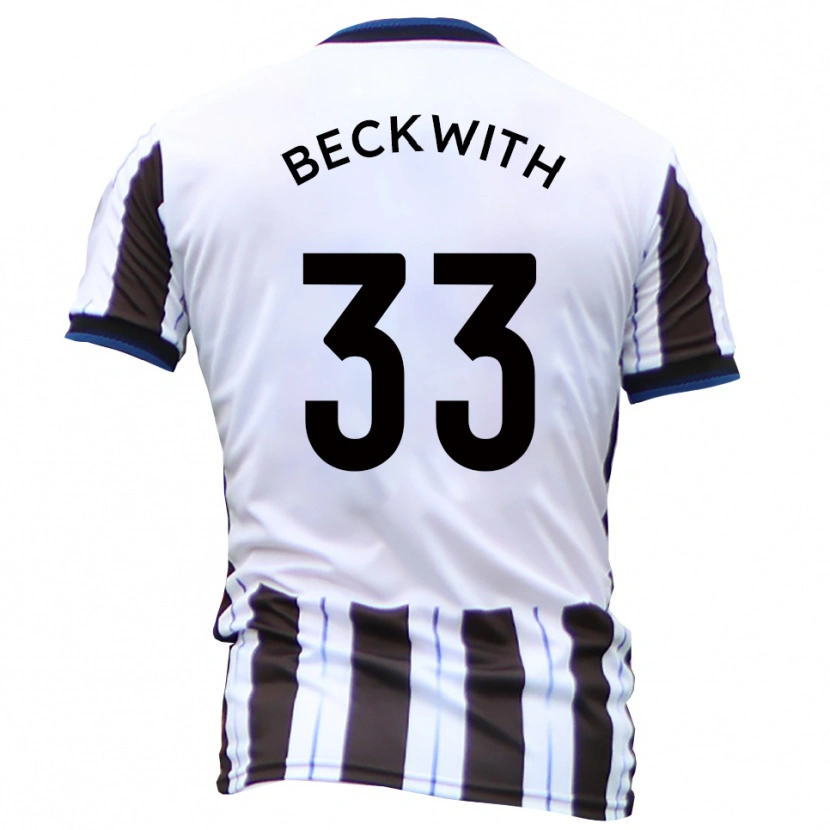 Danxen Niño Camiseta Sam Beckwith #33 Blanco Negro 2ª Equipación 2025/26 La Camisa