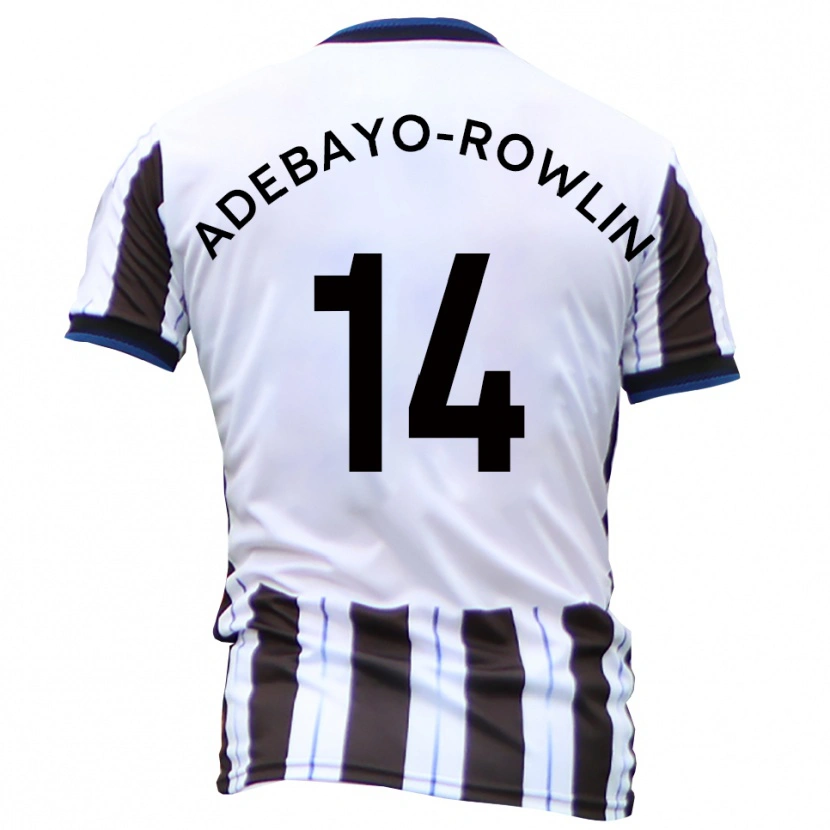 Danxen Niño Camiseta Tobi Adebayo-Rowling #14 Blanco Negro 2ª Equipación 2025/26 La Camisa