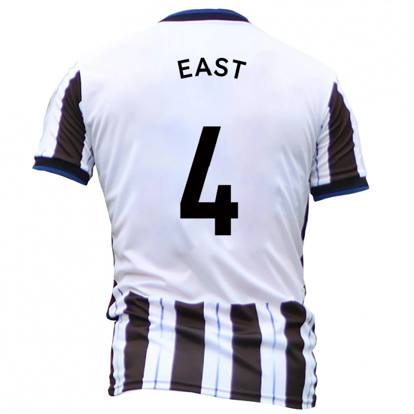 Danxen Niño Camiseta Ryan East #4 Blanco Negro 2ª Equipación 2025/26 La Camisa