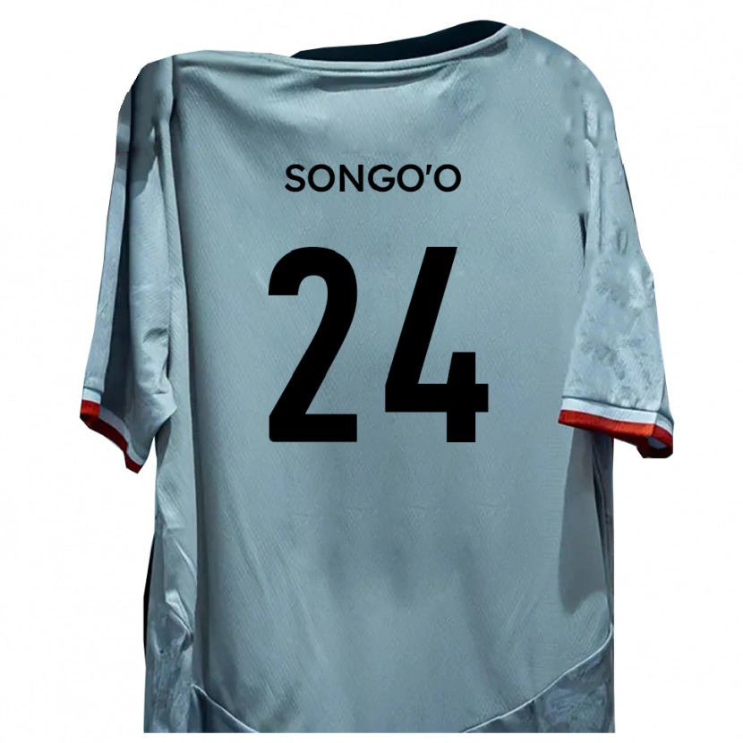 Danxen Niño Camiseta Yann Songo'o #24 Blanco Negro 2ª Equipación 2025/26 La Camisa