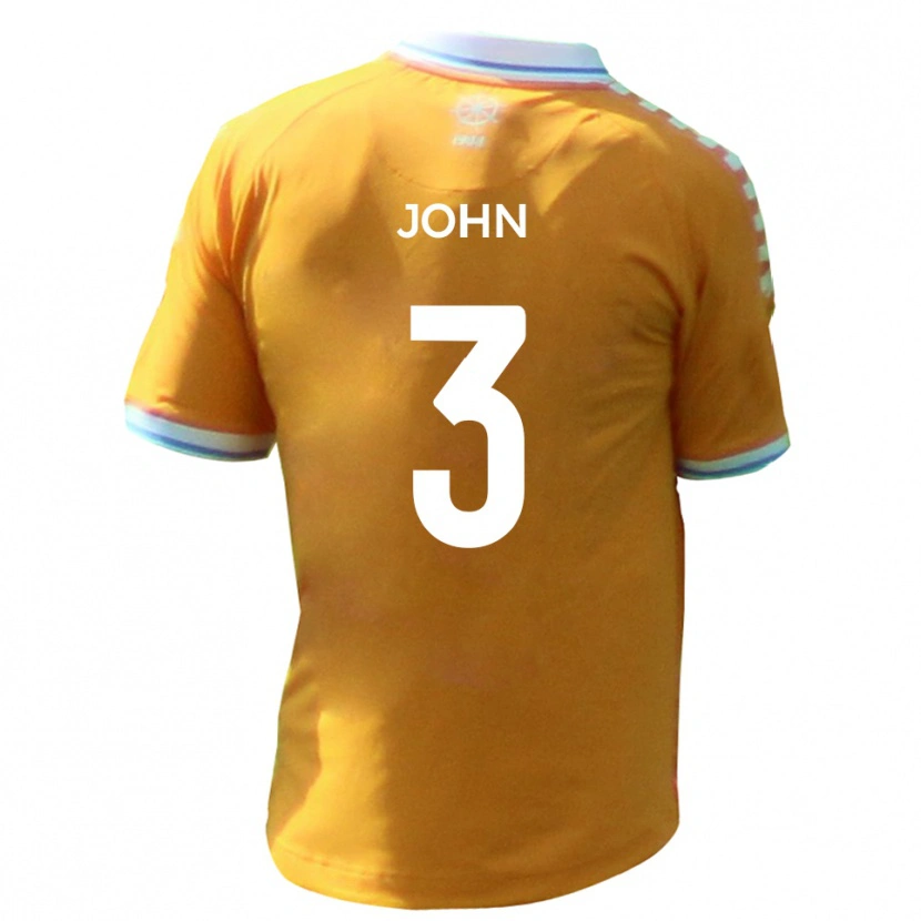 Danxen Niño Camiseta Cameron John #3 Amarillo Azul 2ª Equipación 2025/26 La Camisa