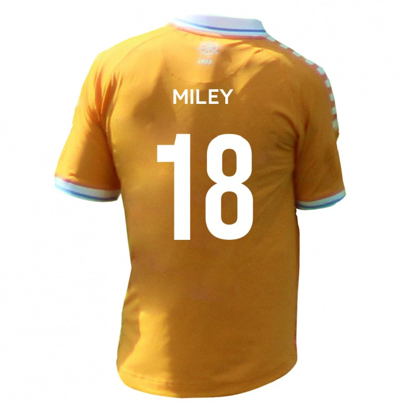 Danxen Niño Camiseta Jamie Miley #18 Amarillo Azul 2ª Equipación 2025/26 La Camisa