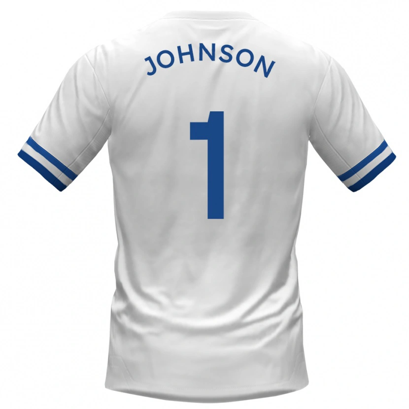 Danxen Niño Camiseta Sam Johnson #1 Blanco Azul 2ª Equipación 2025/26 La Camisa