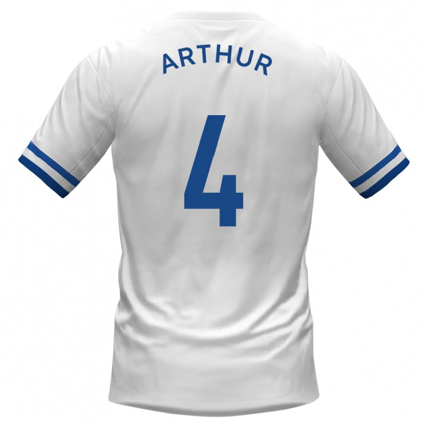 Danxen Niño Camiseta Festus Arthur #4 Blanco Azul 2ª Equipación 2025/26 La Camisa