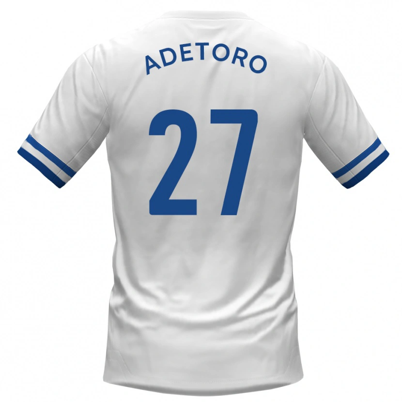 Danxen Niño Camiseta Adam Alimi-Adetoro #27 Blanco Azul 2ª Equipación 2025/26 La Camisa