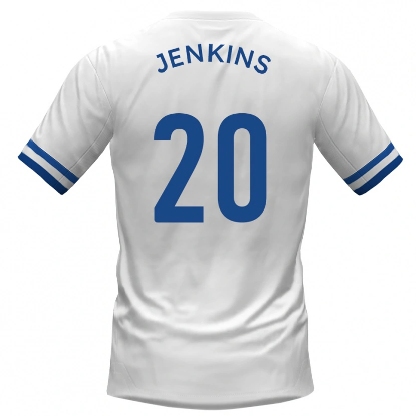 Danxen Niño Camiseta Jack Jenkins #20 Blanco Azul 2ª Equipación 2025/26 La Camisa