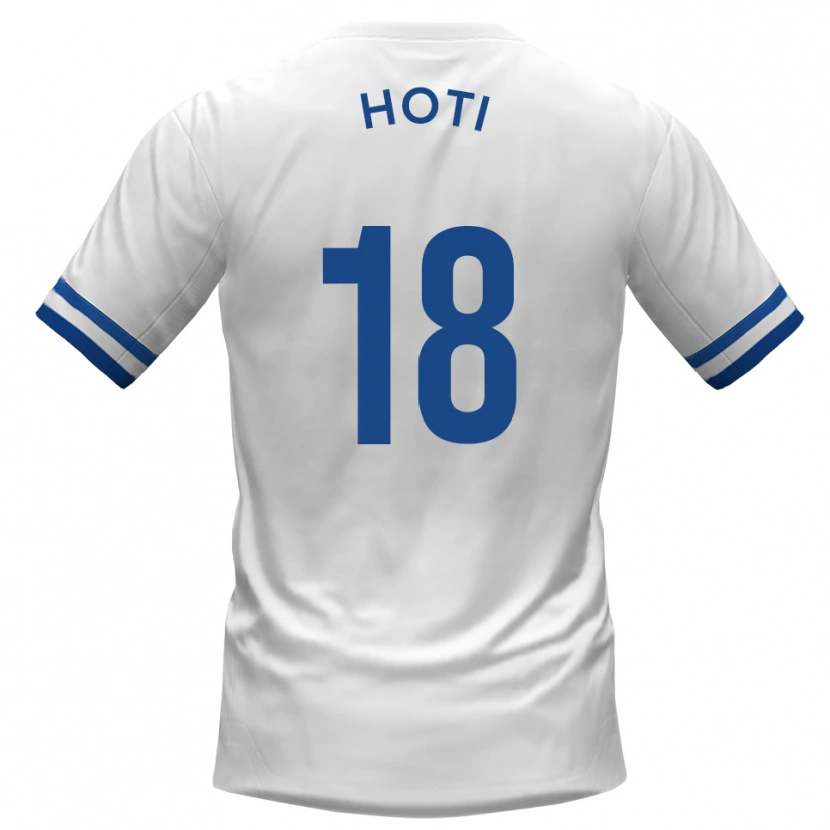 Danxen Niño Camiseta Florent Hoti #18 Blanco Azul 2ª Equipación 2025/26 La Camisa