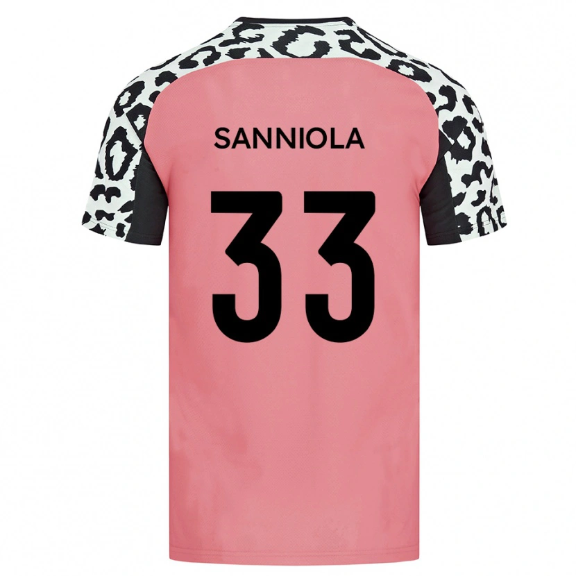 Danxen Niño Camiseta Keon Sanniola #33 Rosa Negro 2ª Equipación 2025/26 La Camisa