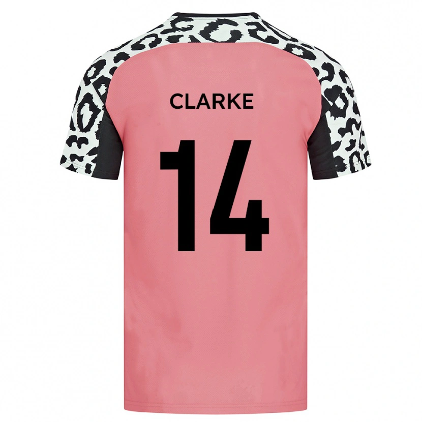 Danxen Niño Camiseta Jayden Clarke #14 Rosa Negro 2ª Equipación 2025/26 La Camisa