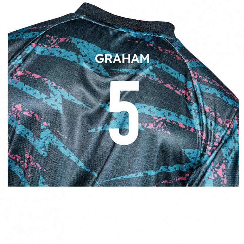 Danxen Niño Camiseta Sam Graham #5 Negro Azul Marino 2ª Equipación 2025/26 La Camisa