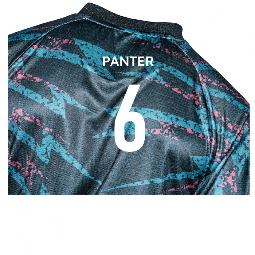 Danxen Niño Camiseta Corey Panter #6 Negro Azul Marino 2ª Equipación 2025/26 La Camisa