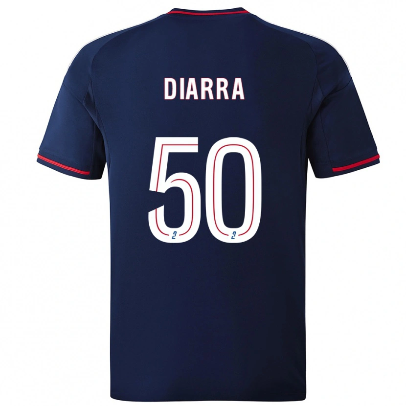 Danxen Niño Camiseta Lassine Diarra #50 Azul Marino Rojo 2ª Equipación 2025/26 La Camisa