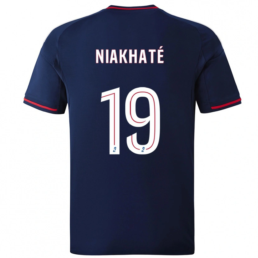 Danxen Niño Camiseta Moussa Niakhaté #19 Azul Marino Rojo 2ª Equipación 2025/26 La Camisa